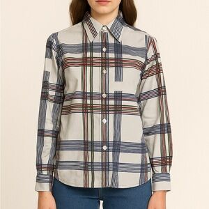 Vintage Saint Clair Paris Plaid‎ Blouse | Made in France Button-Up Shirt